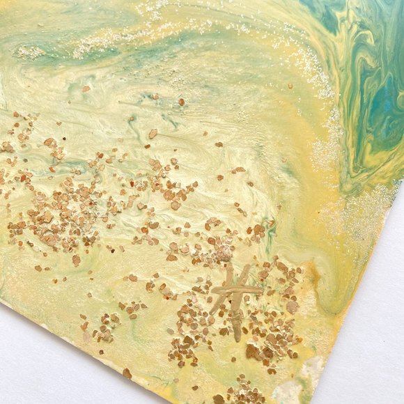 Ocean Breeze - Original Wall Art Mixed Media Painting 11"x14" Matted Decor - Picture 5 of 7